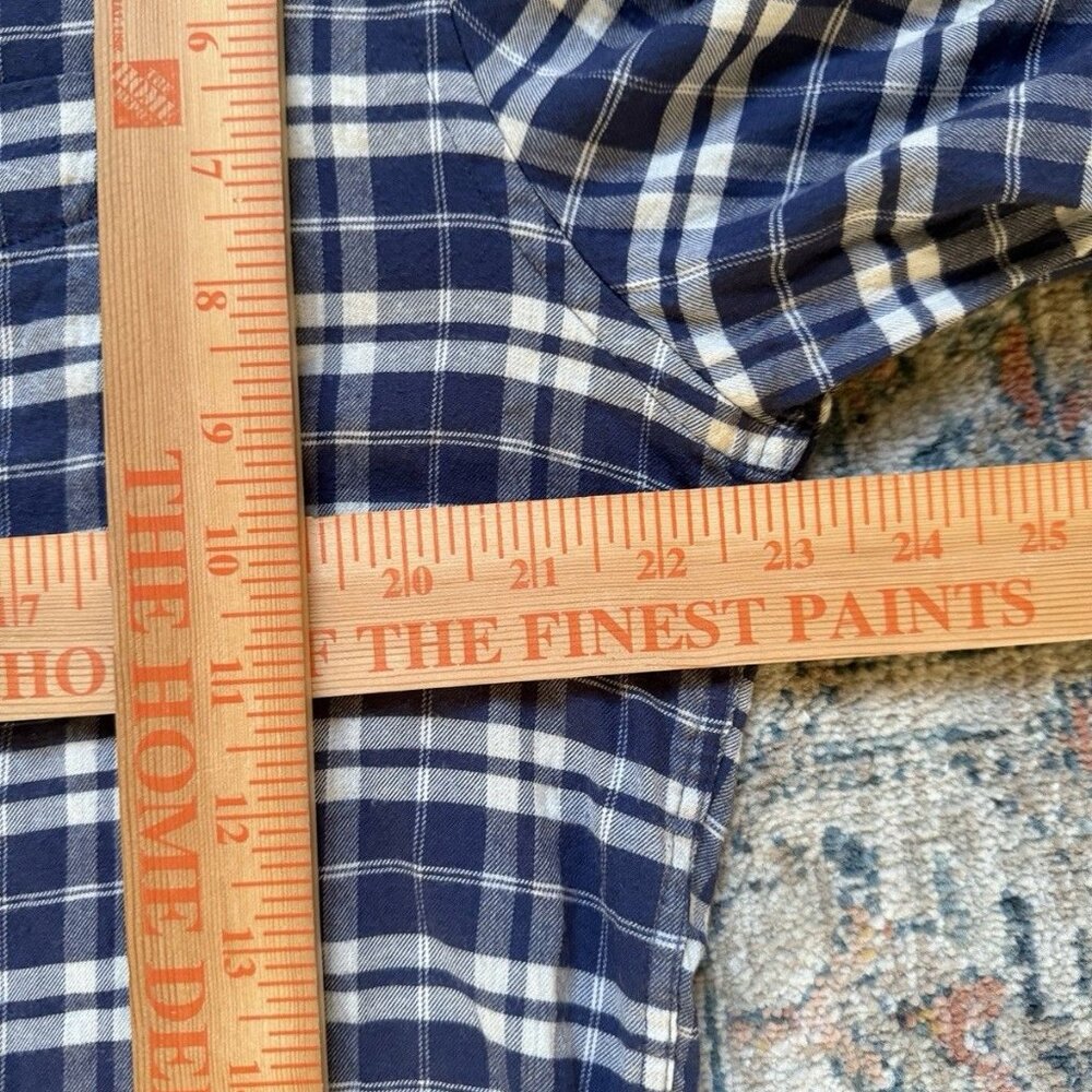 Faherty Men's Shirt Size Large L Plaid Flannel Button Down Long Sleeve Blue EUC - Picture 7 of 10